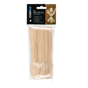 Chef Aid Wooden Cutlery Pack of 24 Spoons