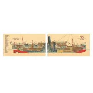 Authentic Models Mailboat Indrapoera 1926 Canvas Wall Art